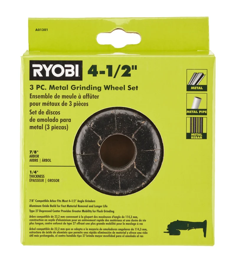 3 PC. 4-1/2" Metal Grinding Wheel Set