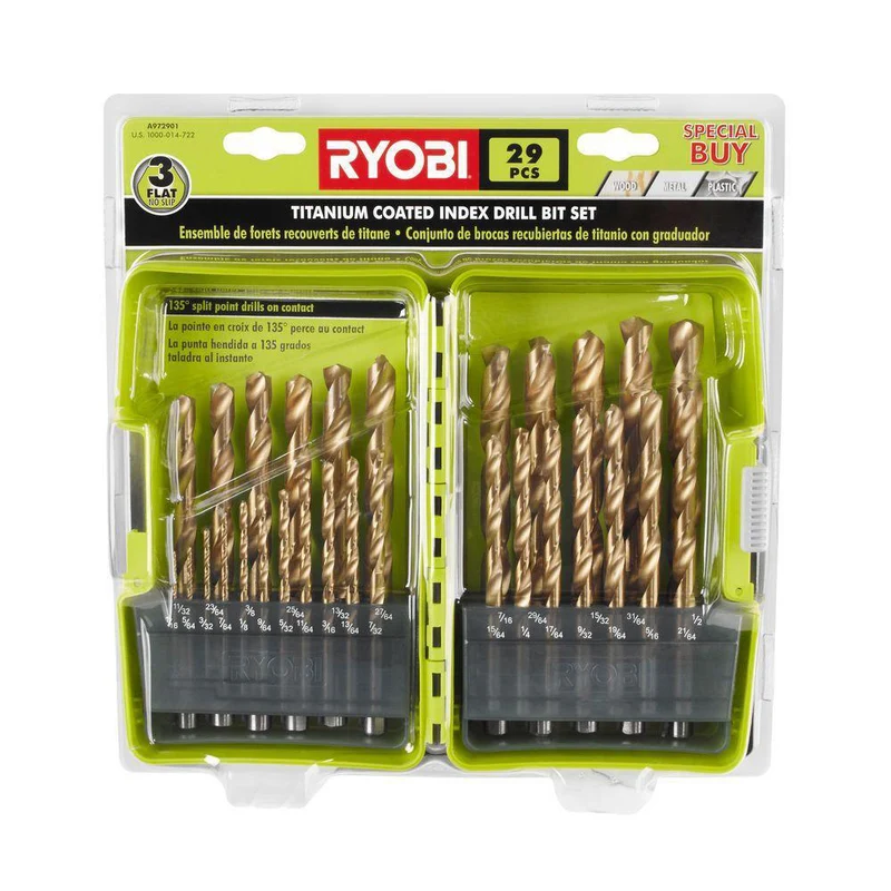 29 PC. Titanium Coated Drill Bit Set