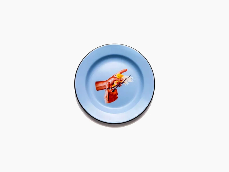 Seletti porte Toiletpaper - Assiette en émail - Oiseau