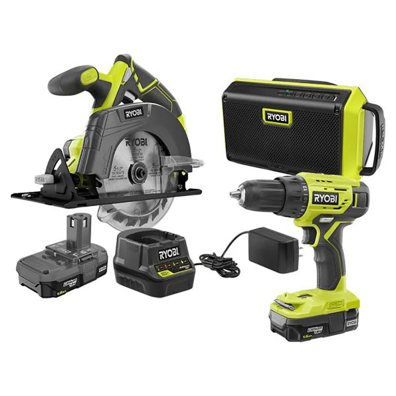 18V ONE+ 2-Tool Combo Kit with Drill/Driver, Circular Saw, (2) 1.5 Ah Batteries, Charger, Bag with Speaker