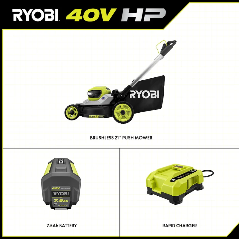 40V HP Brushless 21" Multi-Blade Push Mower Kit