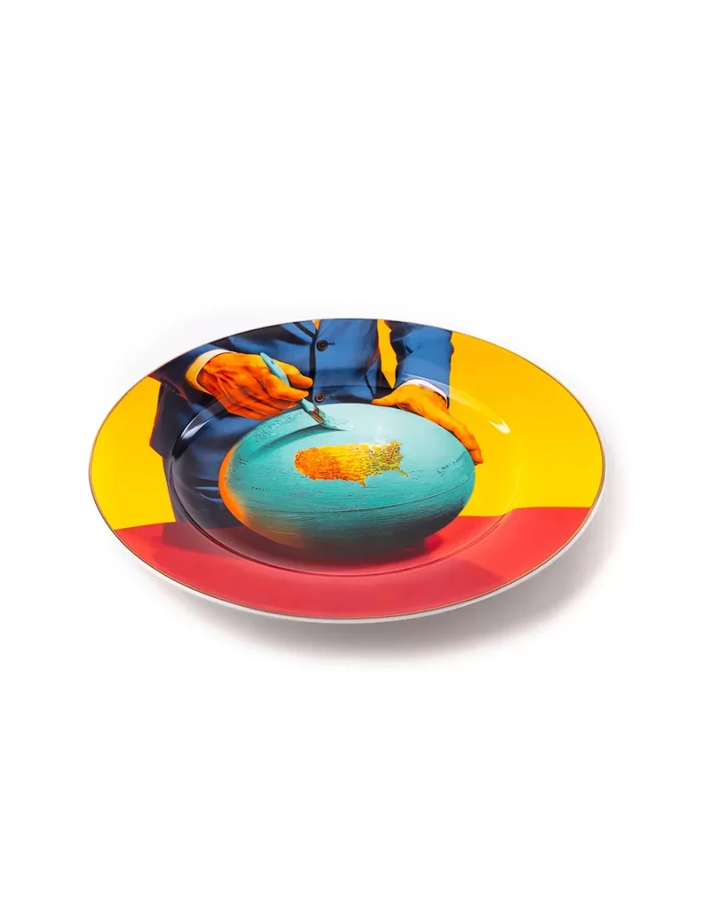 Seletti wears Toiletpaper - Assiette porcelaine dorée - Globe