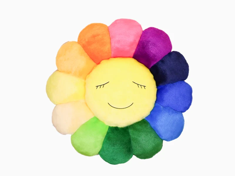 Takashi MURAKAMI - coussin fleur - 60 cm - arc-en-ciel