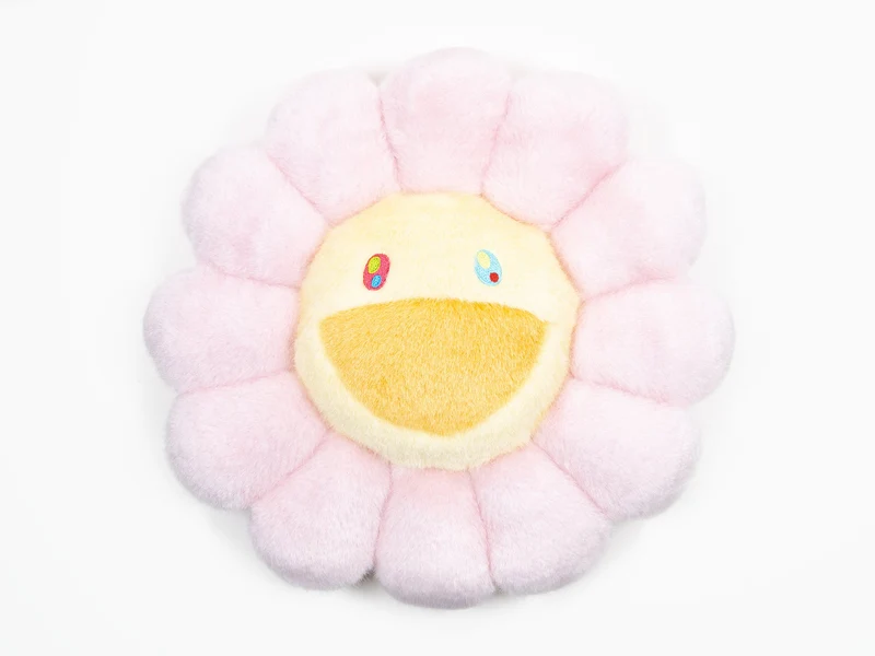 Takashi MURAKAMI - coussin fleur - 30 cm - rose clair