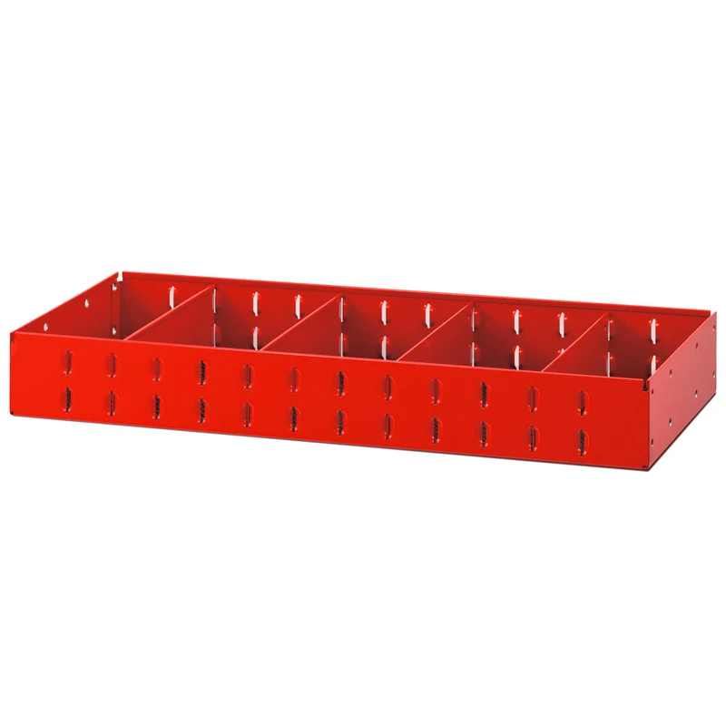 [U50030090] Étagère métal, montants 5003MF, 4 séparateurs amovibles, P 275 mm, L 682 x H 90 mm