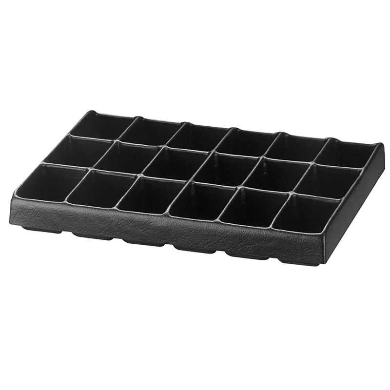 [U50030038Q] Plateau plastique rangement petites pièces, 18 alvéoles - tiroirs, H 75 mm