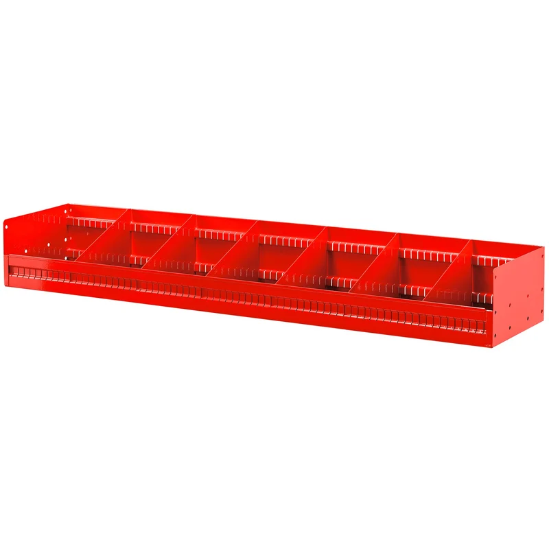 [U50030038] Étagère inclinée, P 275 mm, montants 5003MF, 6 séparateurs amovibles, L 1425 x H 185 mm