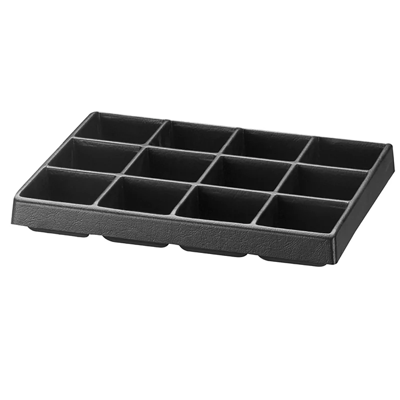 [U50030030Q] Plateau plastique rangement petites pièces, 12 alvéoles - tiroirs, H 75 mm