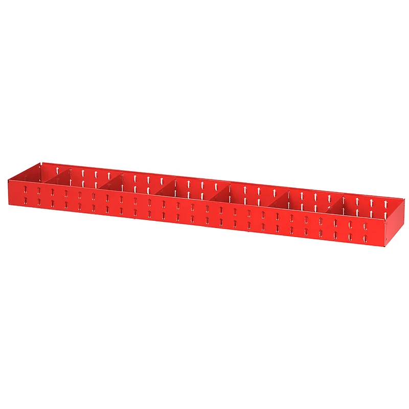 [U50030027] Étagère métal, P 275 mm, montants 5003MF, 6 séparateurs amovibles, L 1425 x H 90 mm