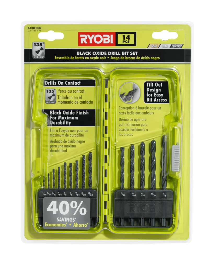 14 PC. Black Oxide Drill Bit Set