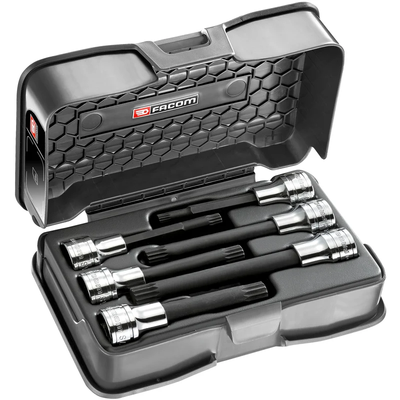 [SV.LJ6B] Coffret de douilles tournevis longues et extra-longues XZN®, 6 pièces, 1/2"