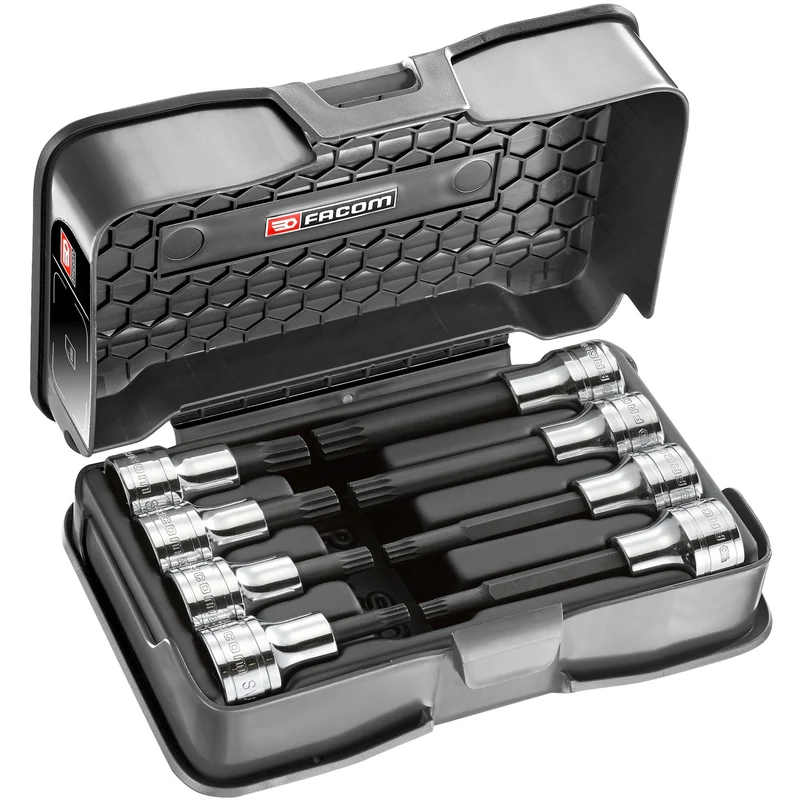 [SV.J8B] Coffret de douilles tournevis courtes et longues XZN®, 8 pièces, 1/2"