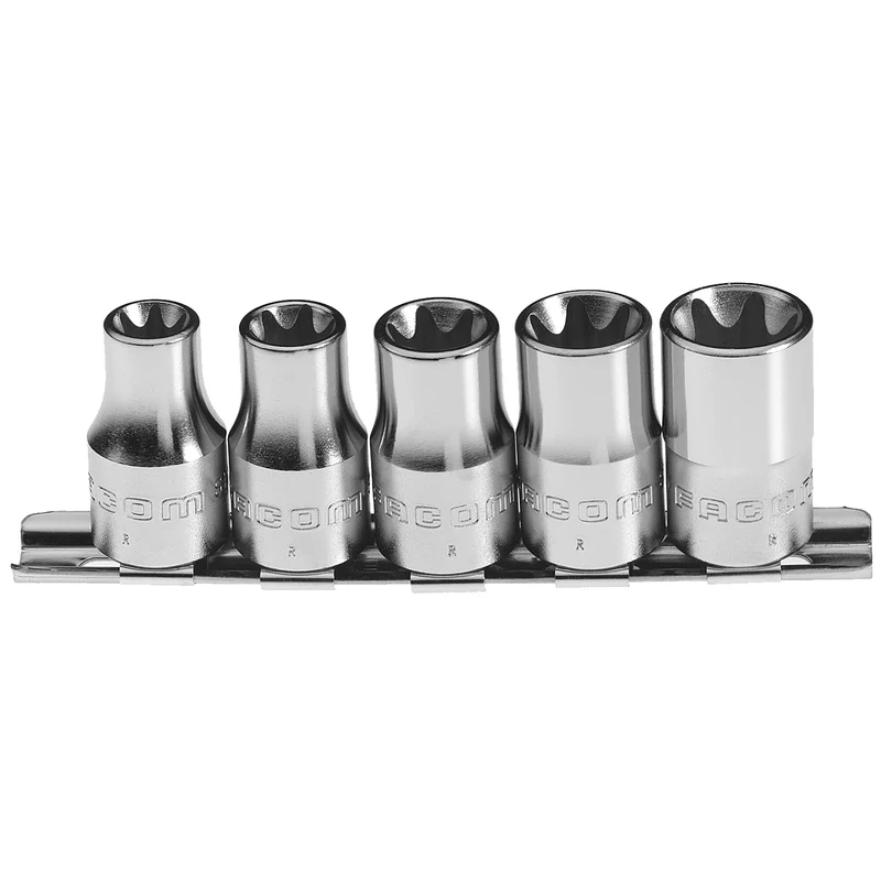 [STX.40] Jeu de douilles Torx® sur rack, 5 pièces, 1/2"