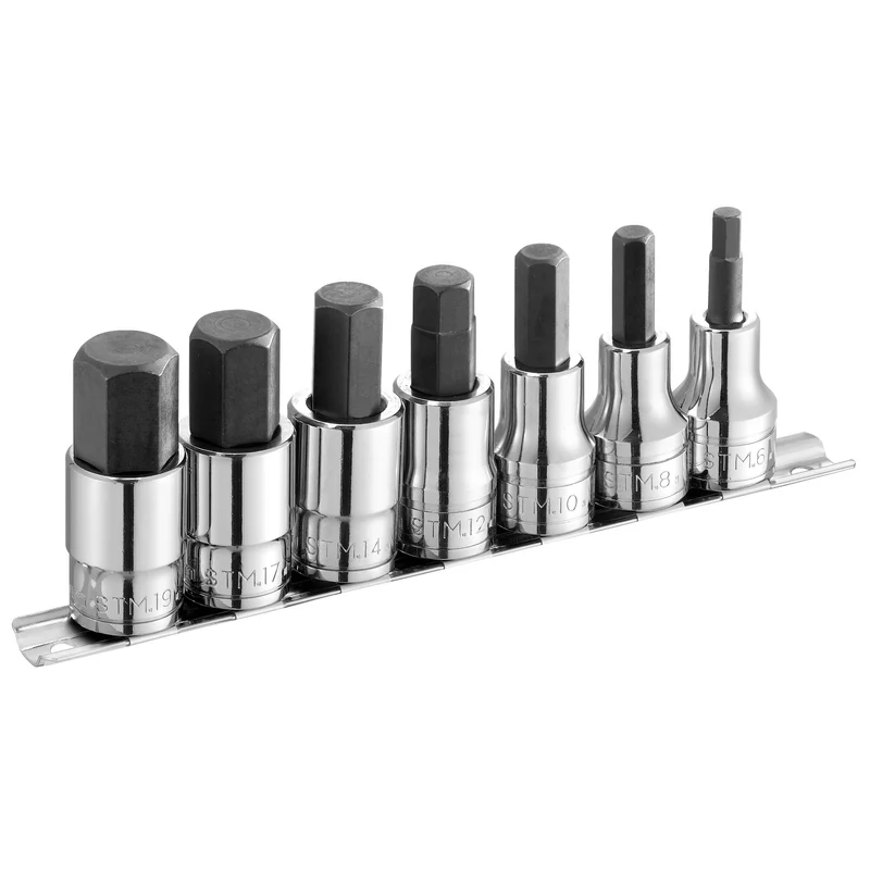 [ST.40] Jeu de 7 douilles tournevis 6 pans en rack
