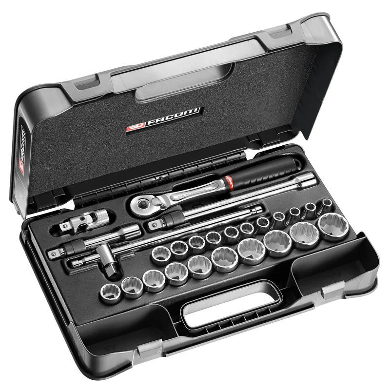 [SL.171-4P12] Coffret douilles, 12 pans métriques, 26 pièces, 1/2