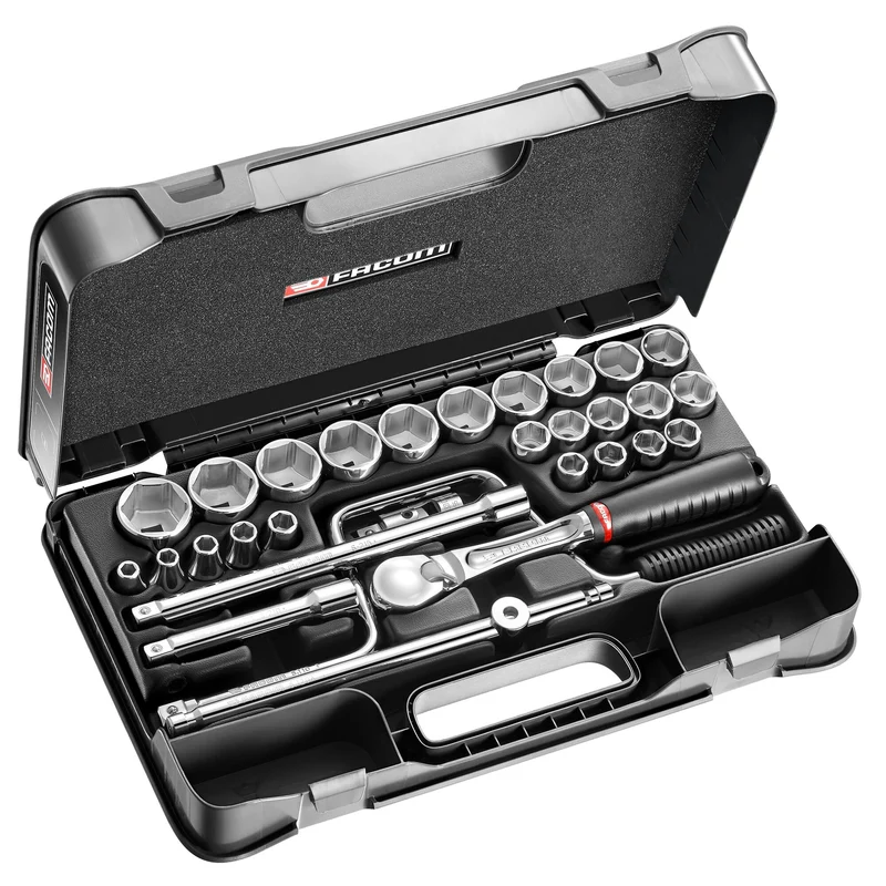 [SL.161-5P6] Coffret douilles, 6 pans métriques, 30 pièces, 1/2"