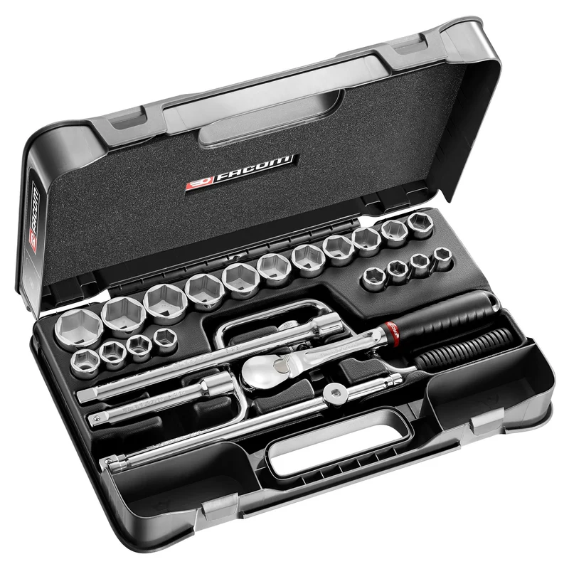 [SL.161-3P6U] Coffret douilles, 6 pans en pouces, 25 pièces, 1/2"