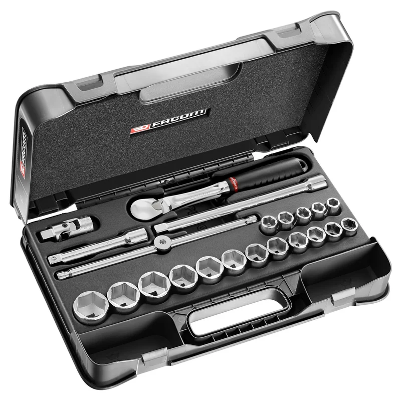 [SL.161-2P6U] Coffret douilles, 6 pans en pouces, 22 pièces, 1/2"