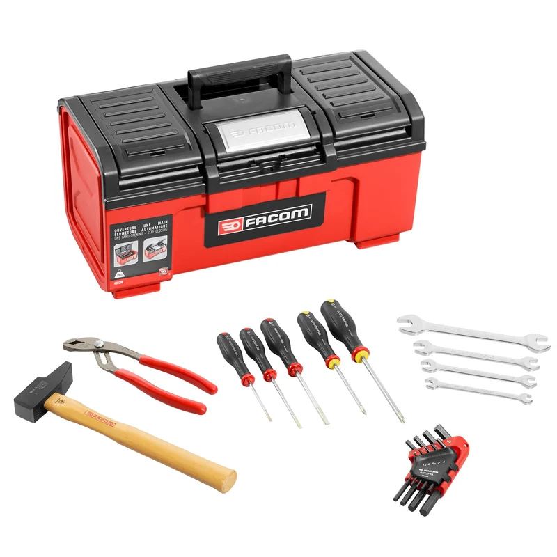 [TBX1M.PB] Caisse à outils polypropylène 19" avec assortiment (20 pièces)