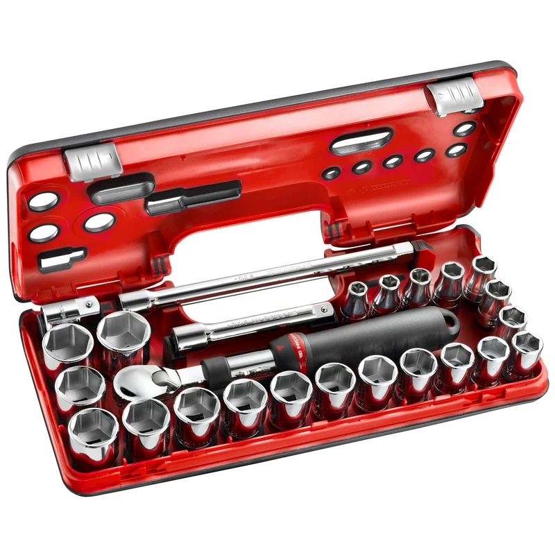 [SXL.DBOX2] Coffret de douille, 6 pans métriques, 25 pièces, 1/2"