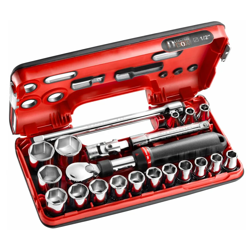 [SXL.DBOX1] Coffret cliquet extensible 1/2” Detection Box métriques - 6 pans