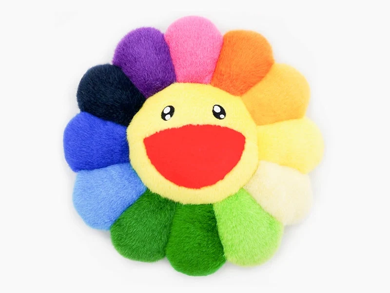 Takashi MURAKAMI - coussin fleur - 30 cm - arc-en-ciel