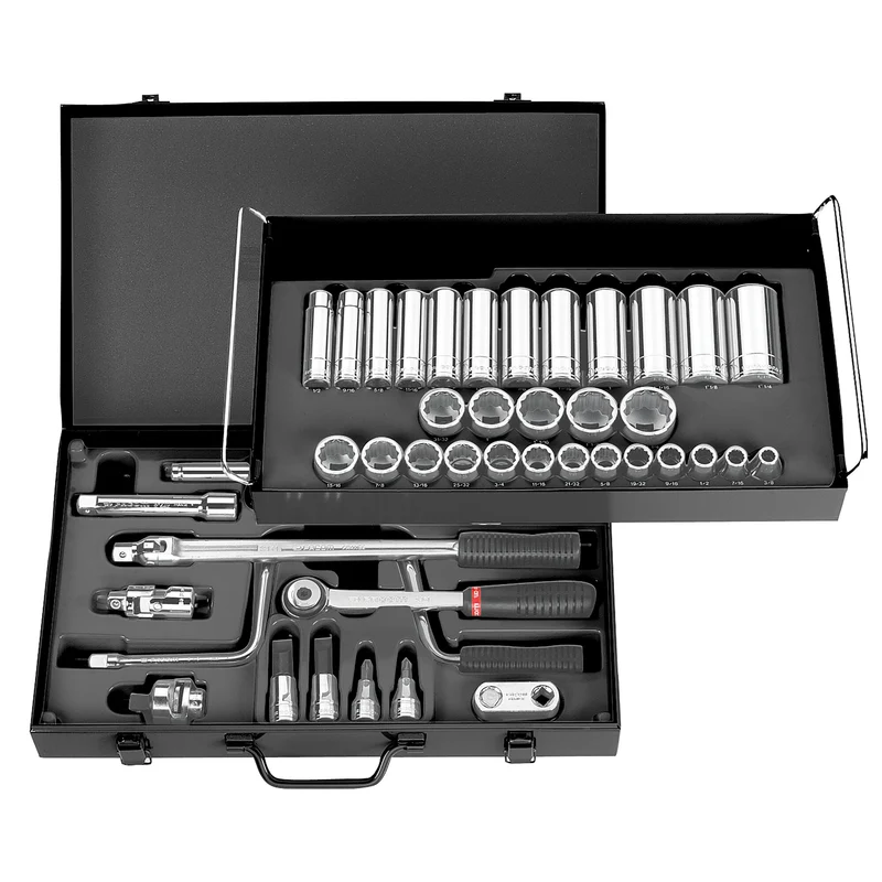 [S.450UP] Coffret douilles, 12 pans en pouces, 1/2"