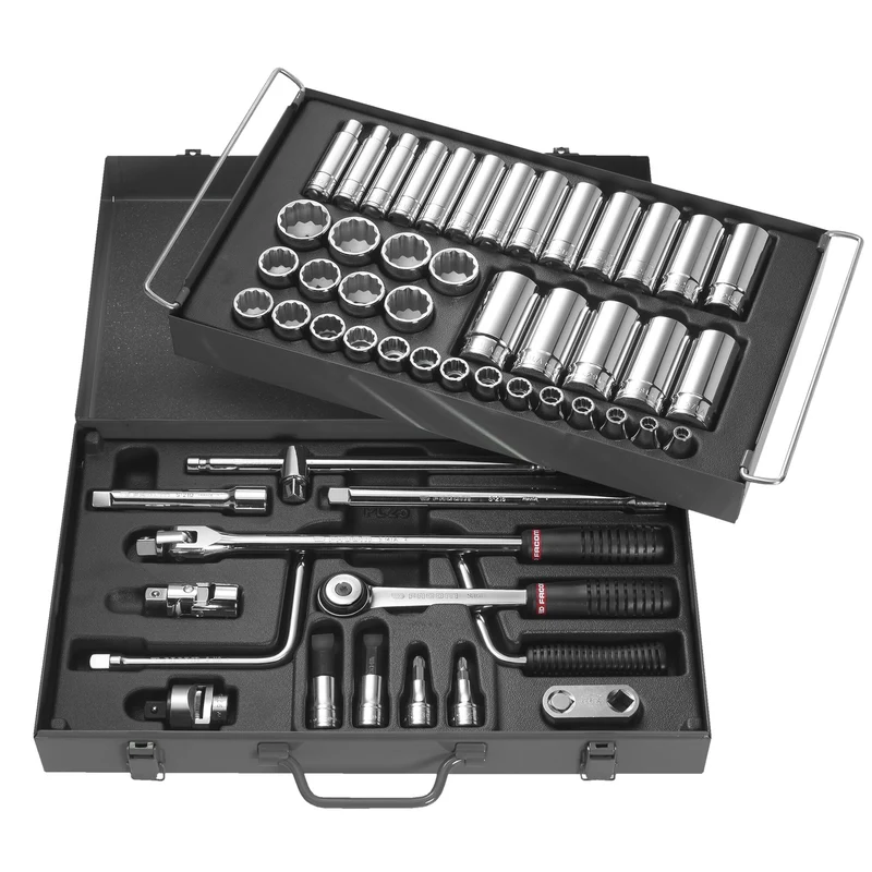 [S.450EP] Coffret douilles, 12 pans métriques, 1/2"