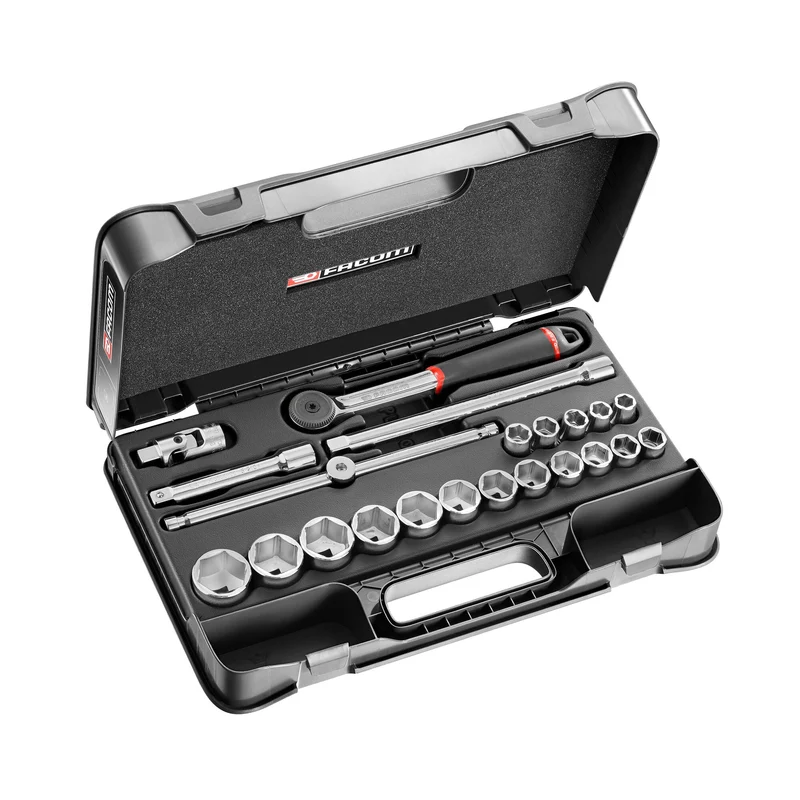 [S.161-2P6U] Coffret douilles, 6 pans en pouces, 22 pièces, 1/2"