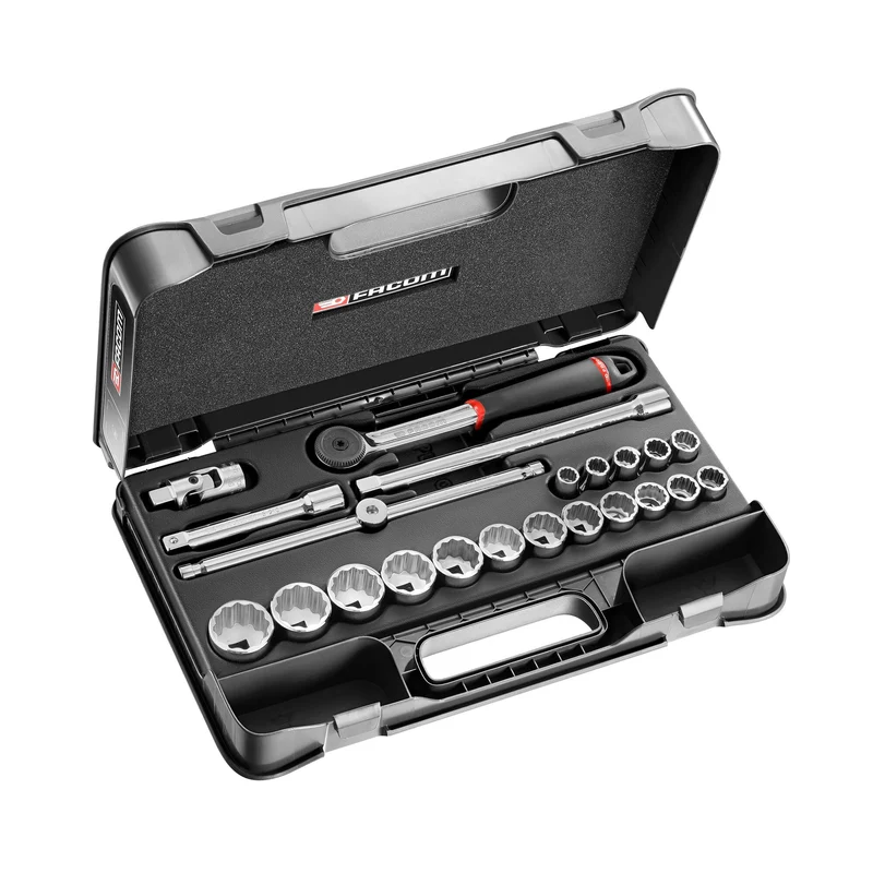 [S.161-2P12U] Coffret douilles, 12 pans en pouces, 22 pièces, 1/2"