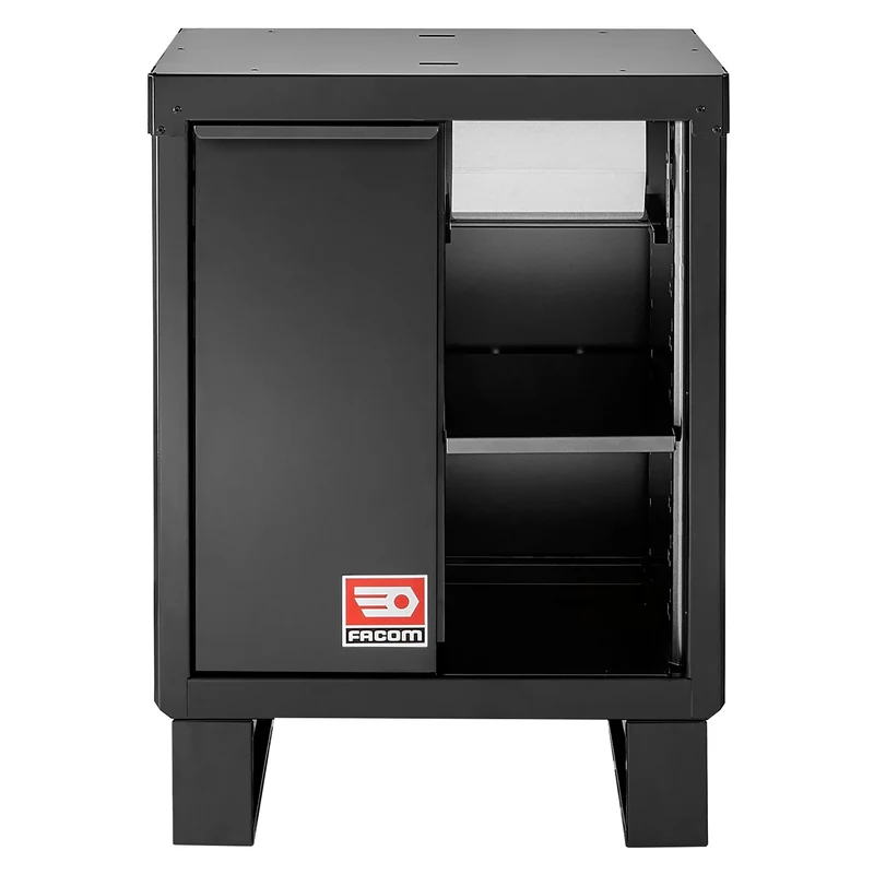 [RWS2-MBSERBS] Meuble bas avec bac de recyclage et support rouleau papier - noir - RWS2
