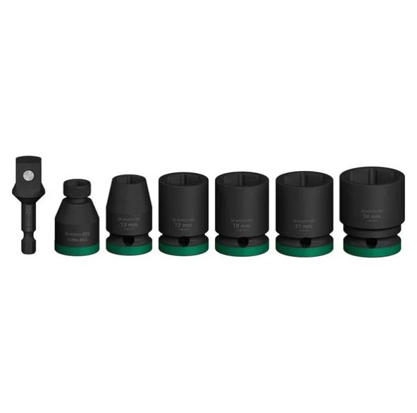 Set 5 Douilles Impact PRO + 2 adaptateurs 1/2 - 2608003032 BOSCH