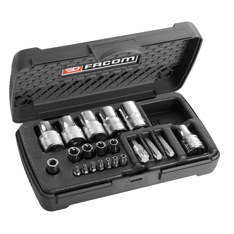 [RSX.19B] Douilles 1/4" et 1/2" Torx® et embouts - 21 pièces