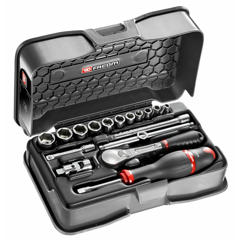 [RL.161-2P6U] Coffret douilles, 6 pans métriques, 17 pièces, 1/4"