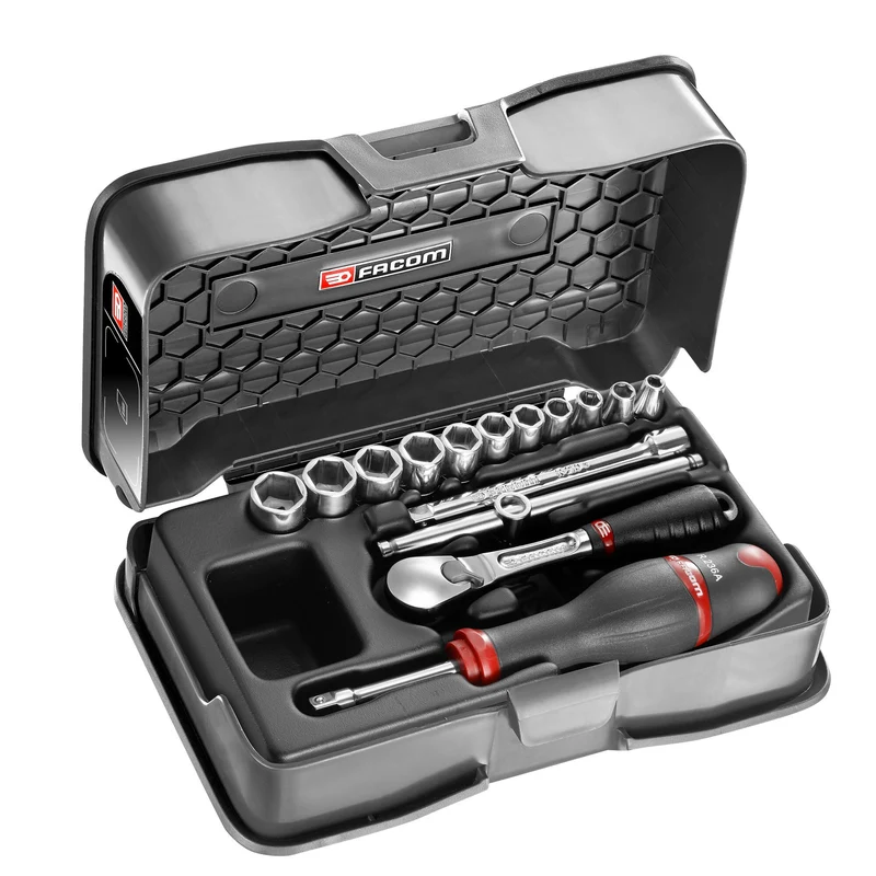 [RL.161-2P6] Coffret douilles, 6 pans métriques, 15 pièces, 1/4"