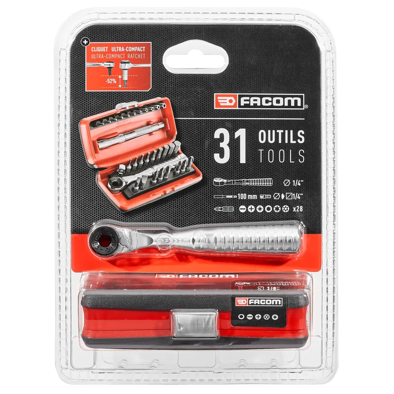 [R.PEJ31PB] Coffret d'embouts, 31 pièces, 1/4''