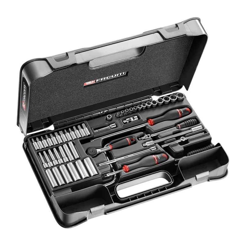 [R.450BP] Coffret douilles, 6 pans métriques, 61 pièces, 1/4"