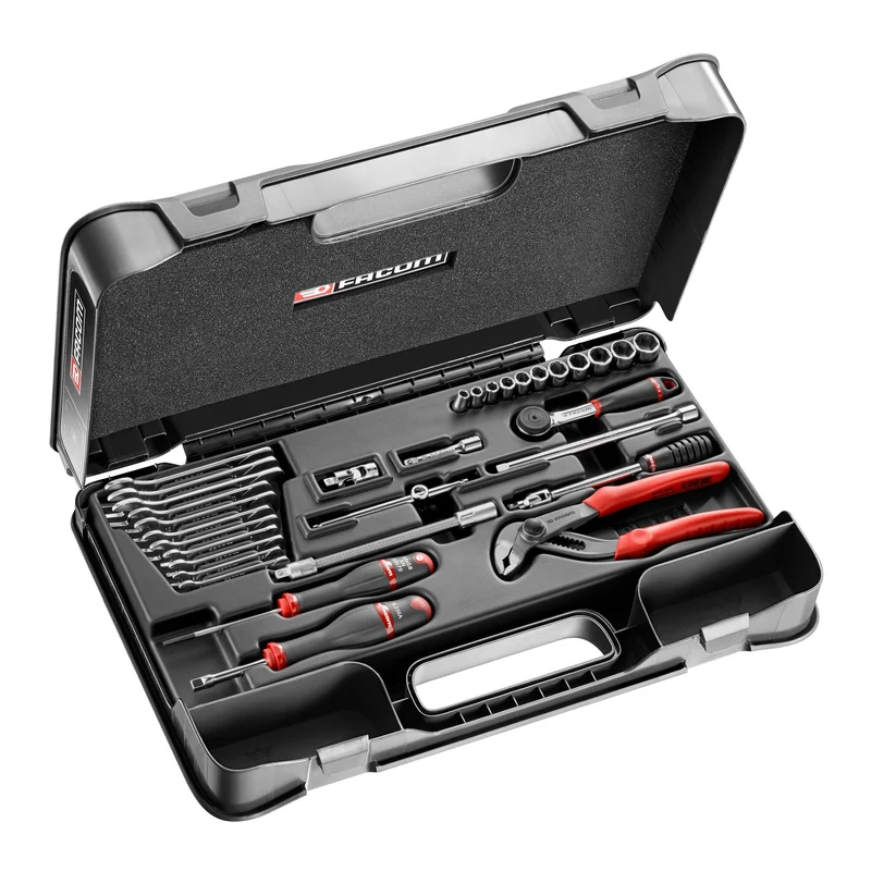 [R.440AEP] Coffret douilles, 6 pans métriques et clés, 32 pièces, 1/4"