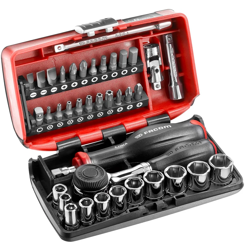 [R.360NANOPB] Jeu de douilles, 6 pans, métriques, 38 pièces, 1/4"