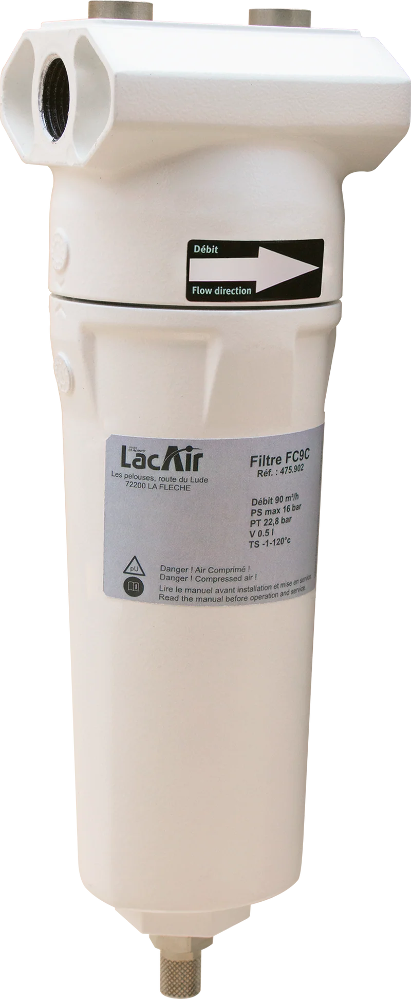 Filtre Cyclonique Fc5C : 50 M³/H - 3/8" F - 16 Bar Maxi 475902 Lacme