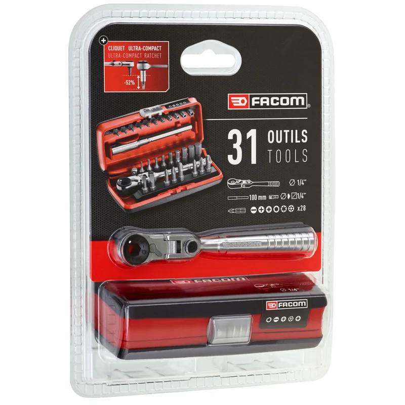 [R.180J31PB] Coffret d'embouts, 1/4'', 31 pièces