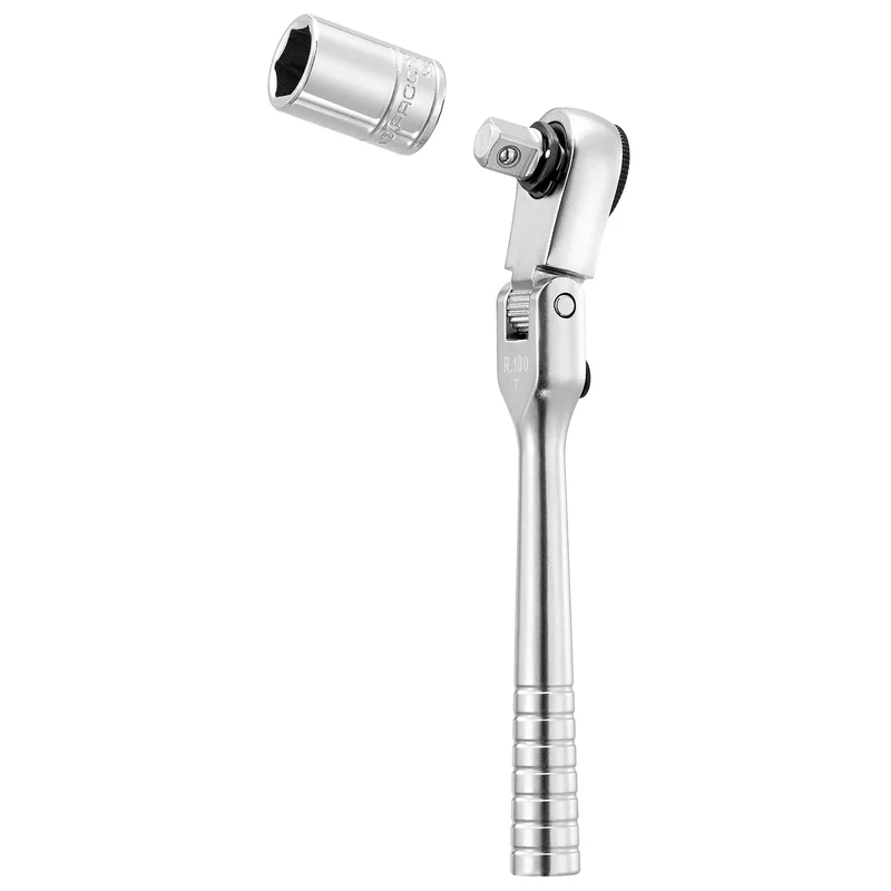 [R.180] Cliquet 1/4'' ultra-compact tête flexible 180° pour embouts 1/4"