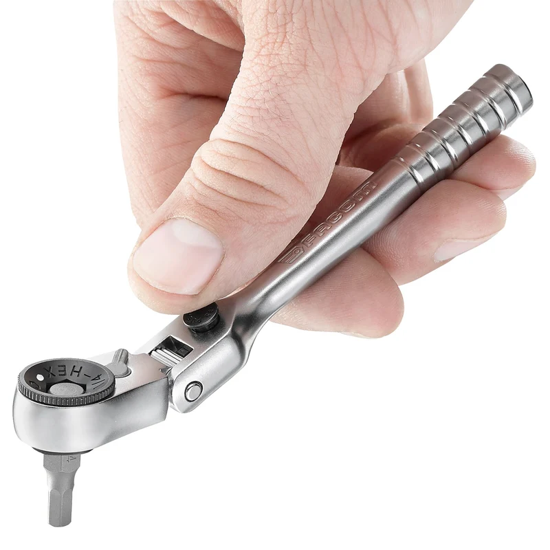 [R.180] Cliquet 1/4'' ultra-compact tête flexible 180° pour embouts 1/4"