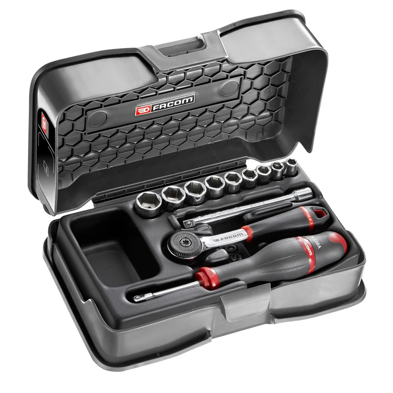 [R.161-1P6] Coffret douilles, 6 pans métriques, 12 pièces, 1/4"