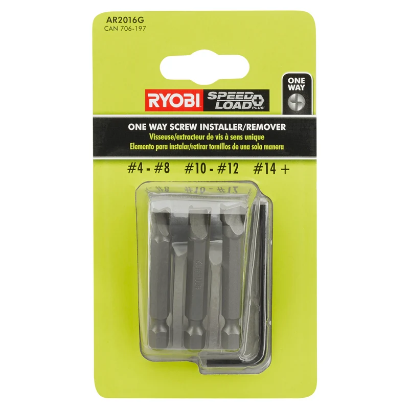 One-Way Screw Remover/Installer Set with Sleeve (3 PC.)