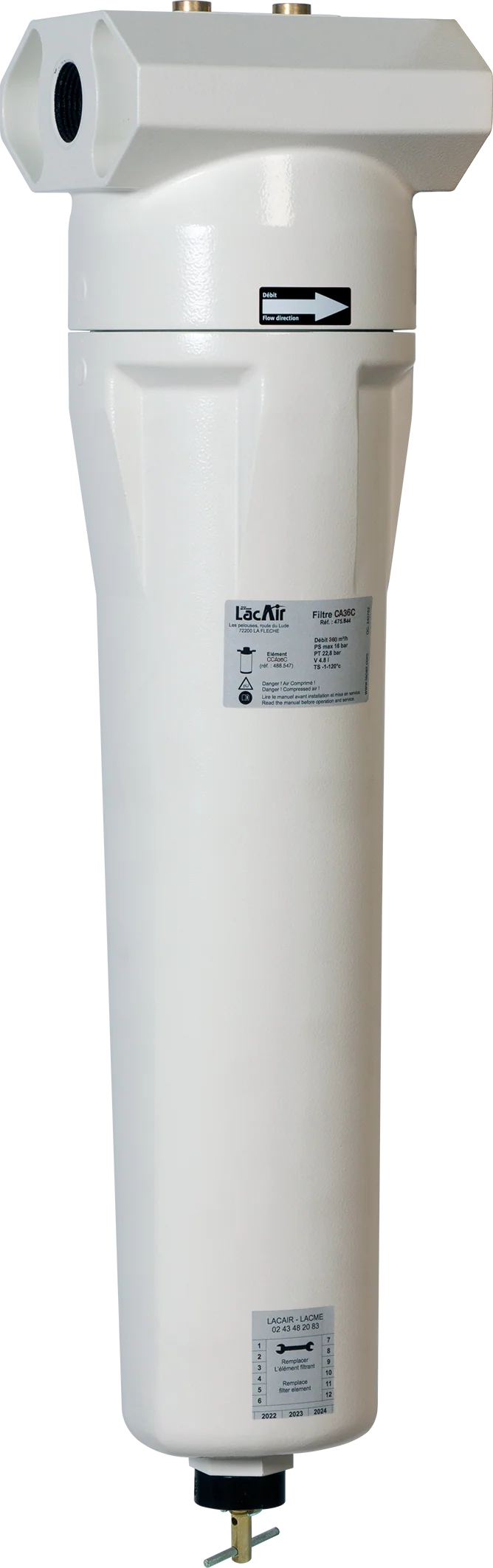 Filtre Charbon Actif Ca36C - 360 M³/H - 1" F - 0,003 Ppm 475844 Lacme