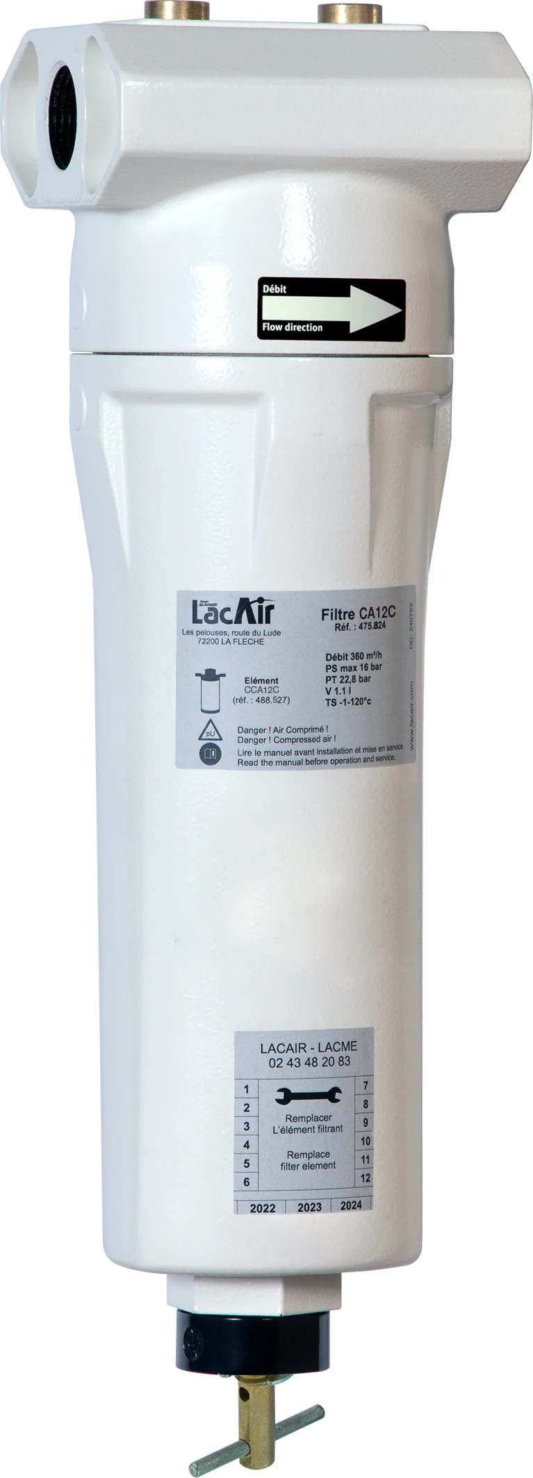 "Filtre Charbon Actif Ca12C - 120 M³/H - 3/4"" F - 0,003 Ppm 475824 Lacme