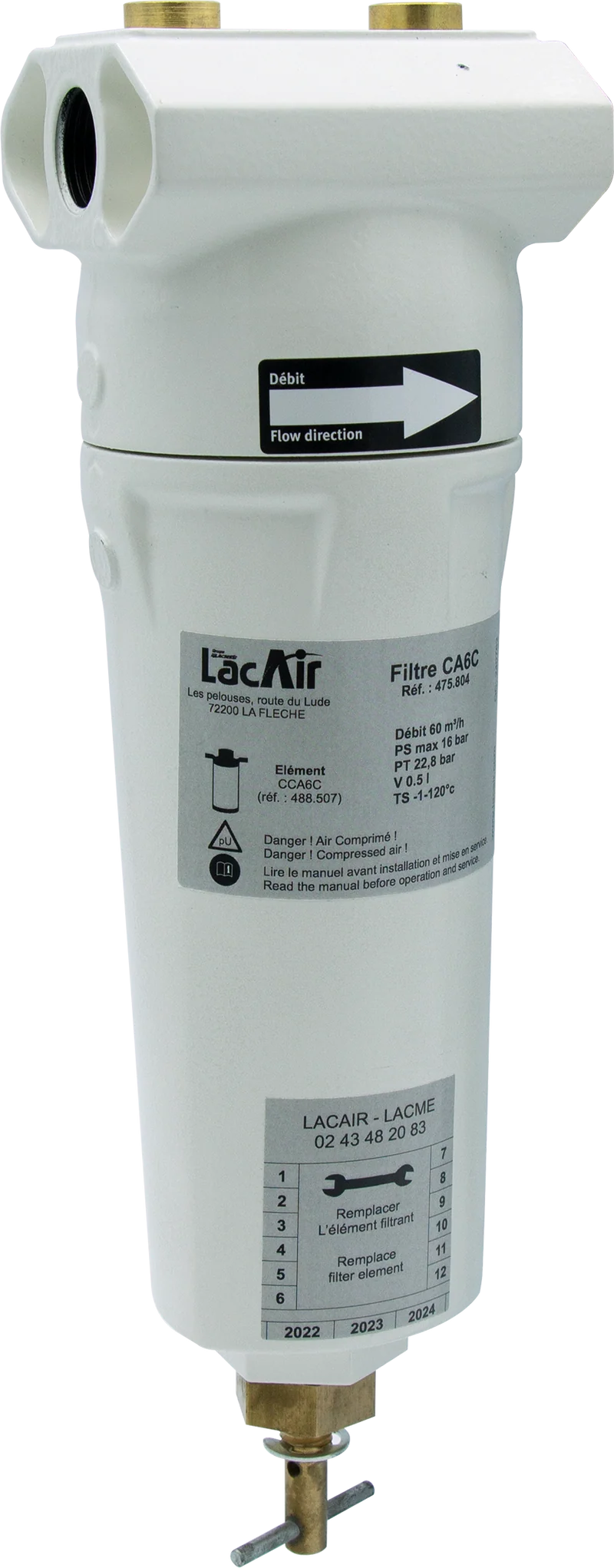 Filtre Charbon Actif Ca6C - 60 M³/H - 1/2" F - 0,003 Ppm 475804 Lacme