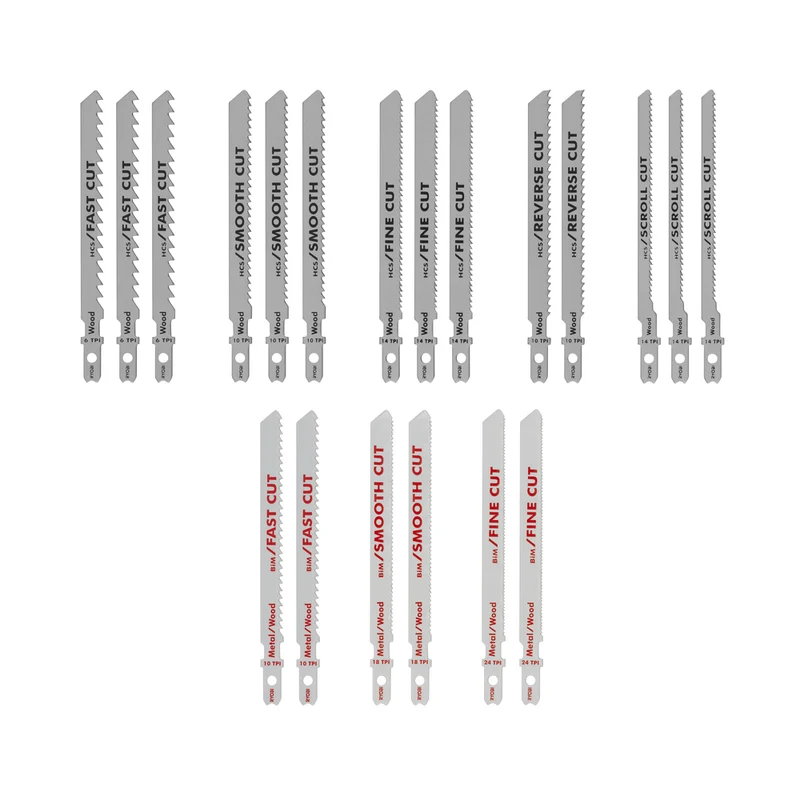 20 PC. All Purpose Jig Saw Blade Kit