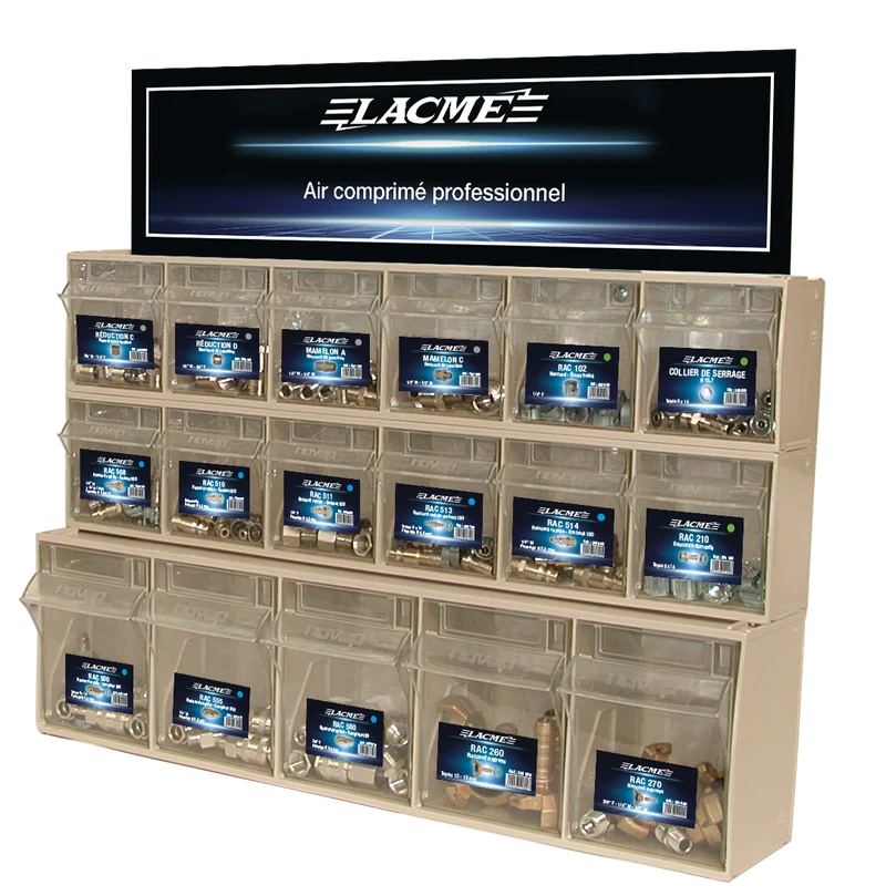 Présentoir Raccords Standard 1: 17 Références - 240 Produits 370500 Lacme